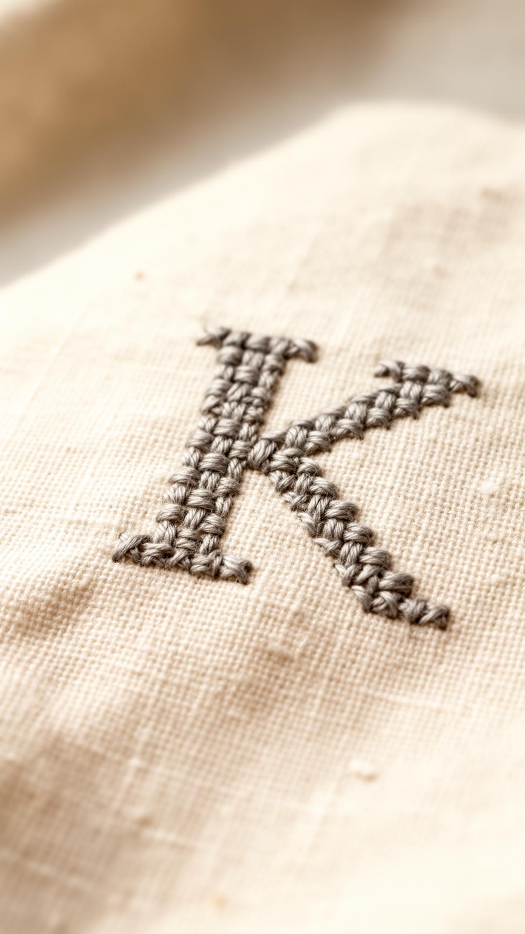 Detalje af broderi på cremefarvet bomuld